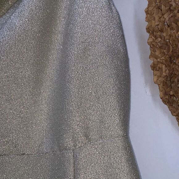 TopShop UK One Shoulder Metallic Sparkle MIDI Dress Cocktail Occasion Party Ivor - Picture 8 of 14
